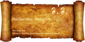 Halbrohr Henrik névjegykártya